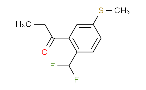 CAS No. 1806624-62-3, 1-(2-(Difluoromethyl)-5-(methylthio)phenyl)propan-1-one