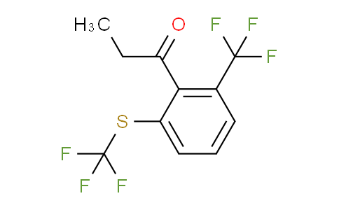 CAS No. 1806416-12-5, 1-(2-(Trifluoromethyl)-6-(trifluoromethylthio)phenyl)propan-1-one