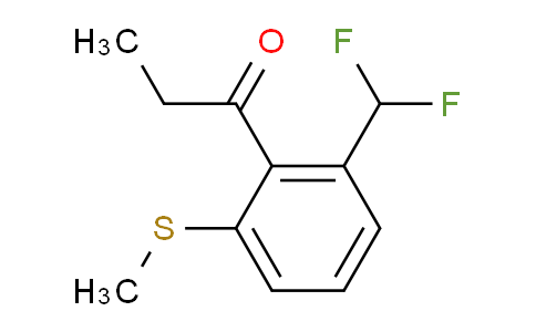 CAS No. 1806598-50-4, 1-(2-(Difluoromethyl)-6-(methylthio)phenyl)propan-1-one