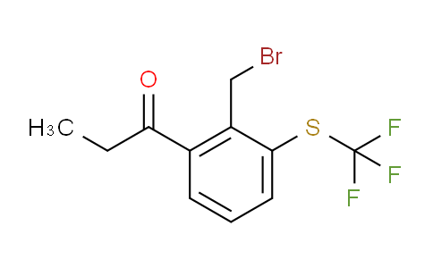 CAS No. 1806441-58-6, 1-(2-(Bromomethyl)-3-(trifluoromethylthio)phenyl)propan-1-one