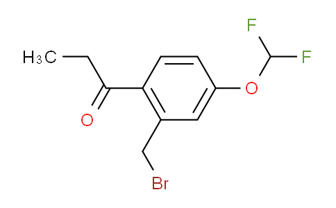 CAS No. 1804168-99-7, 1-(2-(Bromomethyl)-4-(difluoromethoxy)phenyl)propan-1-one