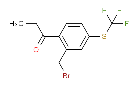 CAS No. 1804068-39-0, 1-(2-(Bromomethyl)-4-(trifluoromethylthio)phenyl)propan-1-one