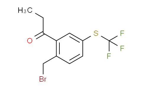 CAS No. 1803751-44-1, 1-(2-(Bromomethyl)-5-(trifluoromethylthio)phenyl)propan-1-one