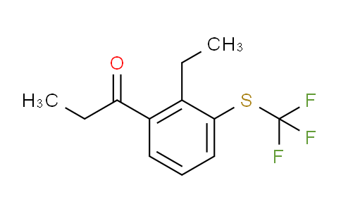 CAS No. 1805853-83-1, 1-(2-Ethyl-3-(trifluoromethylthio)phenyl)propan-1-one