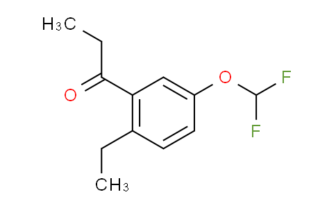 CAS No. 1806383-45-8, 1-(5-(Difluoromethoxy)-2-ethylphenyl)propan-1-one