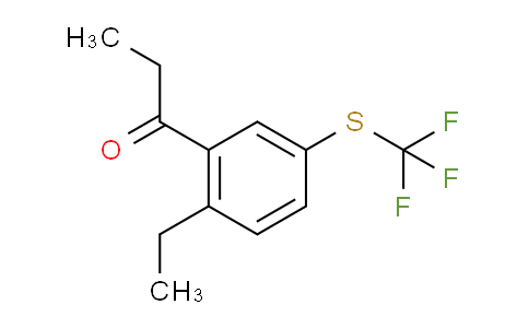 CAS No. 1806559-93-2, 1-(2-Ethyl-5-(trifluoromethylthio)phenyl)propan-1-one