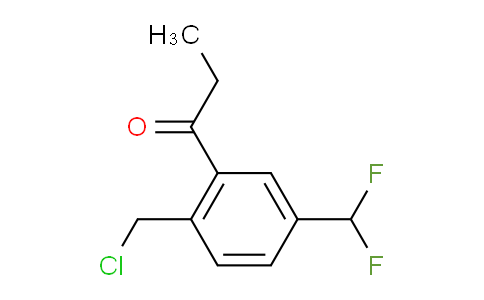 CAS No. 1804132-88-4, 1-(2-(Chloromethyl)-5-(difluoromethyl)phenyl)propan-1-one