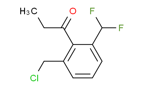 CAS No. 1804164-36-0, 1-(2-(Chloromethyl)-6-(difluoromethyl)phenyl)propan-1-one