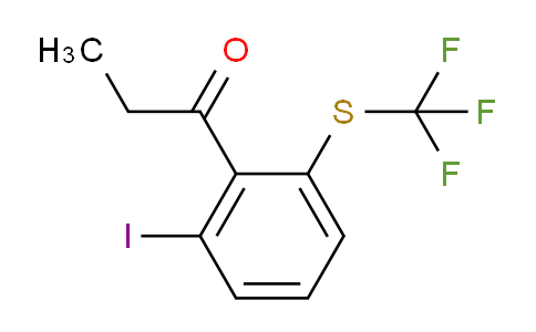 CAS No. 1806575-92-7, 1-(2-Iodo-6-(trifluoromethylthio)phenyl)propan-1-one