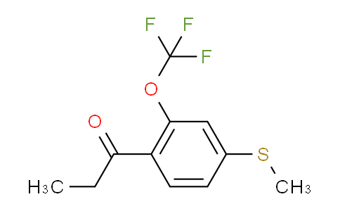 CAS No. 1805913-50-1, 1-(4-(Methylthio)-2-(trifluoromethoxy)phenyl)propan-1-one