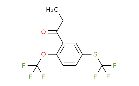 CAS No. 1805758-03-5, 1-(2-(Trifluoromethoxy)-5-(trifluoromethylthio)phenyl)propan-1-one