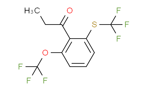 CAS No. 1805723-52-7, 1-(2-(Trifluoromethoxy)-6-(trifluoromethylthio)phenyl)propan-1-one