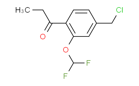 CAS No. 1804075-18-0, 1-(4-(Chloromethyl)-2-(difluoromethoxy)phenyl)propan-1-one