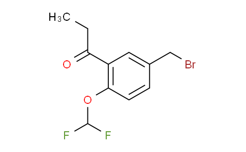 CAS No. 1804064-72-9, 1-(5-(Bromomethyl)-2-(difluoromethoxy)phenyl)propan-1-one