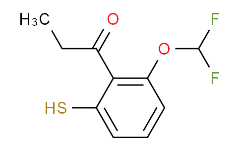 CAS No. 1804224-85-8, 1-(2-(Difluoromethoxy)-6-mercaptophenyl)propan-1-one
