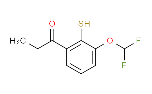 CAS No. 1804135-21-4, 1-(3-(Difluoromethoxy)-2-mercaptophenyl)propan-1-one