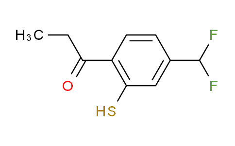 CAS No. 1805894-05-6, 1-(4-(Difluoromethyl)-2-mercaptophenyl)propan-1-one