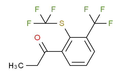 CAS No. 1805910-39-7, 1-(3-(Trifluoromethyl)-2-(trifluoromethylthio)phenyl)propan-1-one