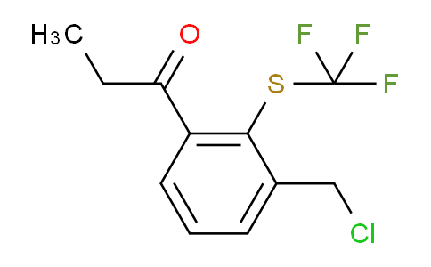 CAS No. 1803880-87-6, 1-(3-(Chloromethyl)-2-(trifluoromethylthio)phenyl)propan-1-one
