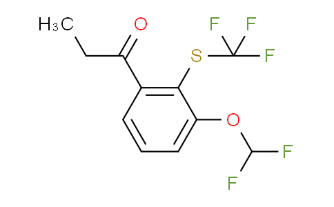 CAS No. 1805691-05-7, 1-(3-(Difluoromethoxy)-2-(trifluoromethylthio)phenyl)propan-1-one