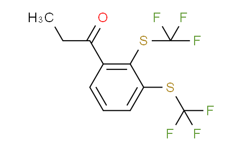 CAS No. 1804223-11-7, 1-(2,3-Bis(trifluoromethylthio)phenyl)propan-1-one