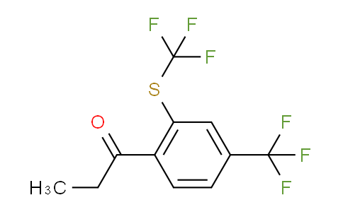 CAS No. 1806657-60-2, 1-(4-(Trifluoromethyl)-2-(trifluoromethylthio)phenyl)propan-1-one