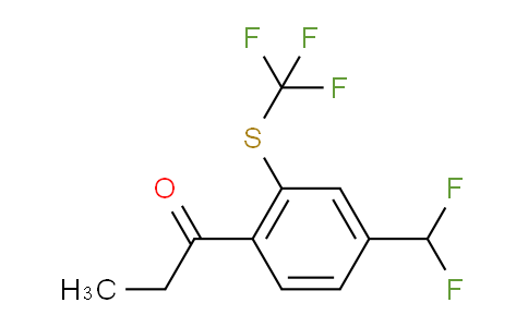 CAS No. 1805710-97-7, 1-(4-(Difluoromethyl)-2-(trifluoromethylthio)phenyl)propan-1-one