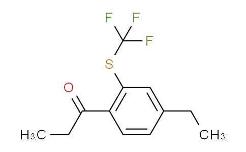CAS No. 1805699-29-9, 1-(4-Ethyl-2-(trifluoromethylthio)phenyl)propan-1-one
