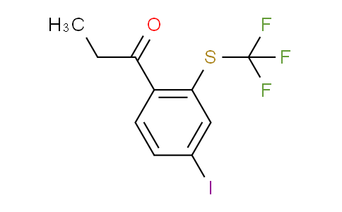 CAS No. 1806634-79-6, 1-(4-Iodo-2-(trifluoromethylthio)phenyl)propan-1-one