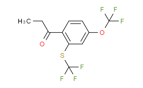 CAS No. 1806578-97-1, 1-(4-(Trifluoromethoxy)-2-(trifluoromethylthio)phenyl)propan-1-one