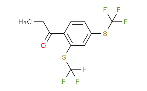 CAS No. 1806530-45-9, 1-(2,4-Bis(trifluoromethylthio)phenyl)propan-1-one