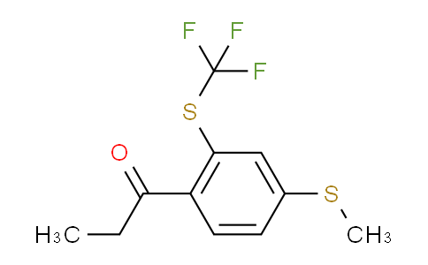 CAS No. 1806370-25-1, 1-(4-(Methylthio)-2-(trifluoromethylthio)phenyl)propan-1-one