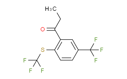 CAS No. 1806603-25-7, 1-(5-(Trifluoromethyl)-2-(trifluoromethylthio)phenyl)propan-1-one
