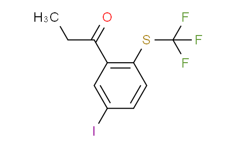 CAS No. 1804237-59-9, 1-(5-Iodo-2-(trifluoromethylthio)phenyl)propan-1-one