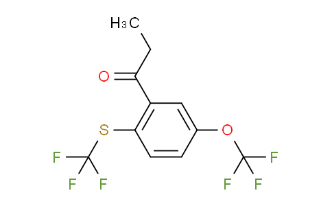 CAS No. 1806502-08-8, 1-(5-(Trifluoromethoxy)-2-(trifluoromethylthio)phenyl)propan-1-one