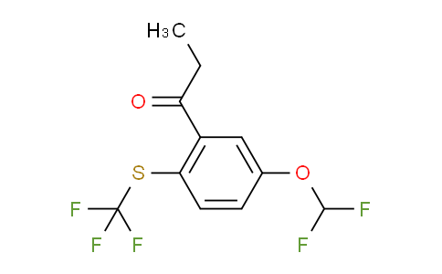 CAS No. 1804088-27-4, 1-(5-(Difluoromethoxy)-2-(trifluoromethylthio)phenyl)propan-1-one