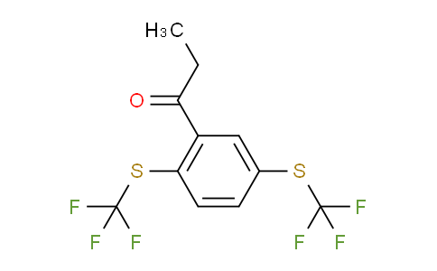 CAS No. 1806566-51-7, 1-(2,5-Bis(trifluoromethylthio)phenyl)propan-1-one