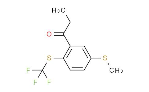 CAS No. 1805748-52-0, 1-(5-(Methylthio)-2-(trifluoromethylthio)phenyl)propan-1-one