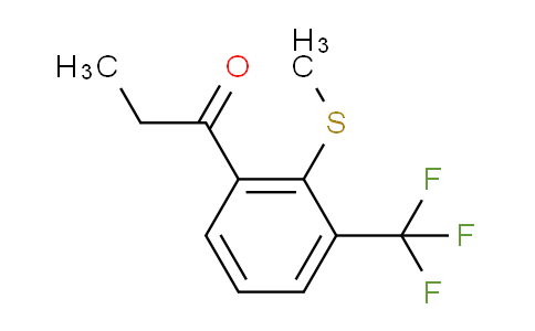 CAS No. 1805885-71-5, 1-(2-(Methylthio)-3-(trifluoromethyl)phenyl)propan-1-one