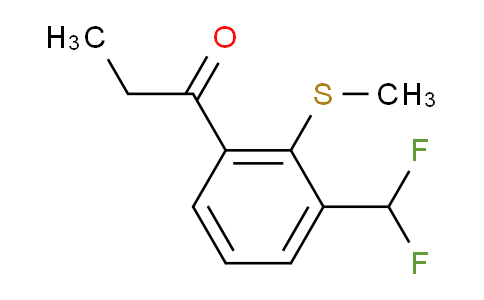 CAS No. 1806677-05-3, 1-(3-(Difluoromethyl)-2-(methylthio)phenyl)propan-1-one