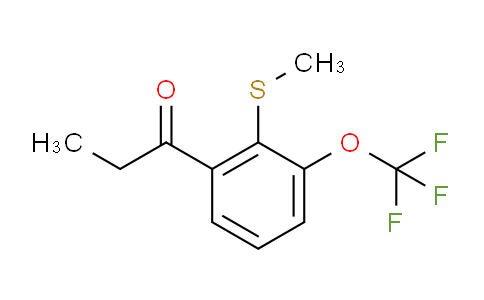 CAS No. 1804232-66-3, 1-(2-(Methylthio)-3-(trifluoromethoxy)phenyl)propan-1-one