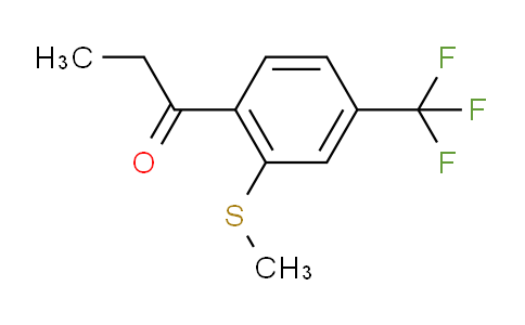 CAS No. 1806648-75-8, 1-(2-(Methylthio)-4-(trifluoromethyl)phenyl)propan-1-one