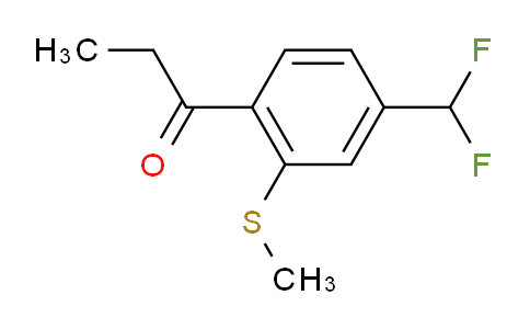 CAS No. 1806385-59-0, 1-(4-(Difluoromethyl)-2-(methylthio)phenyl)propan-1-one