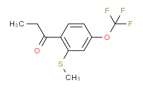 CAS No. 1805749-02-3, 1-(2-(Methylthio)-4-(trifluoromethoxy)phenyl)propan-1-one