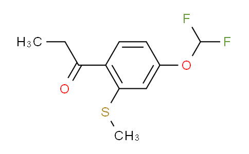 CAS No. 1805760-44-4, 1-(4-(Difluoromethoxy)-2-(methylthio)phenyl)propan-1-one