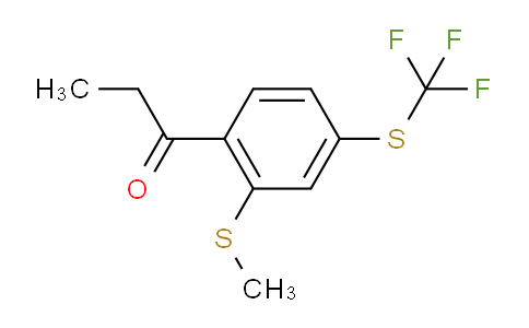 CAS No. 1804103-30-7, 1-(2-(Methylthio)-4-(trifluoromethylthio)phenyl)propan-1-one