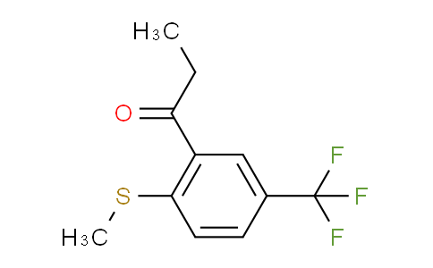 CAS No. 1805748-34-8, 1-(2-(Methylthio)-5-(trifluoromethyl)phenyl)propan-1-one