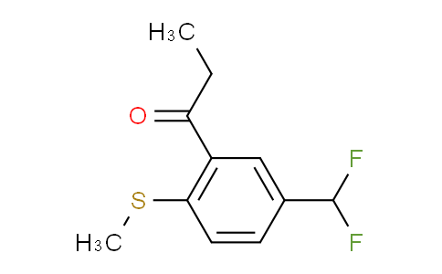 CAS No. 1804151-42-5, 1-(5-(Difluoromethyl)-2-(methylthio)phenyl)propan-1-one