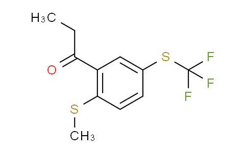 CAS No. 1806650-30-5, 1-(2-(Methylthio)-5-(trifluoromethylthio)phenyl)propan-1-one