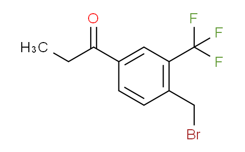 CAS No. 1804136-70-6, 1-(4-(Bromomethyl)-3-(trifluoromethyl)phenyl)propan-1-one